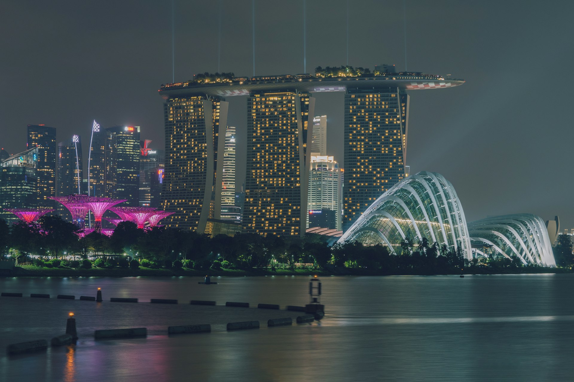 lighter Marina Bay Sands at night